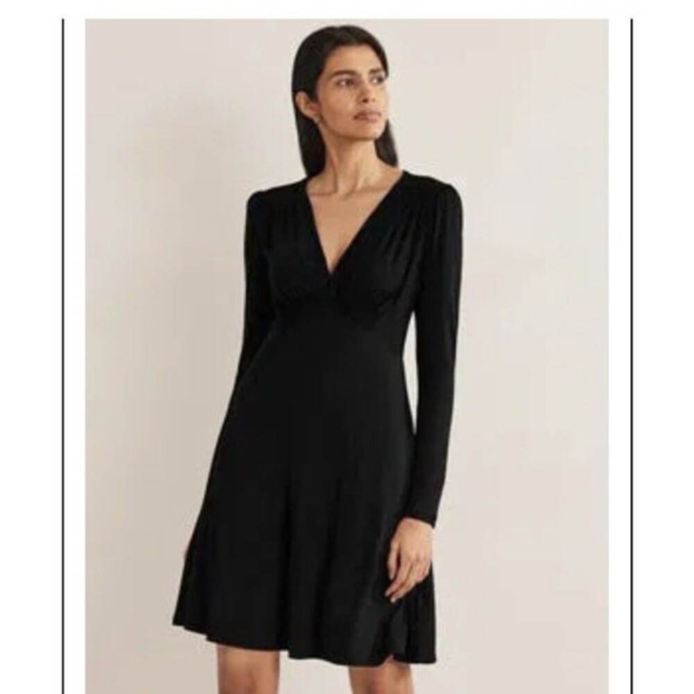Boden  Jersey Mini Tea Dress SZ 20R Black  Vacation Spring Summer Dress
